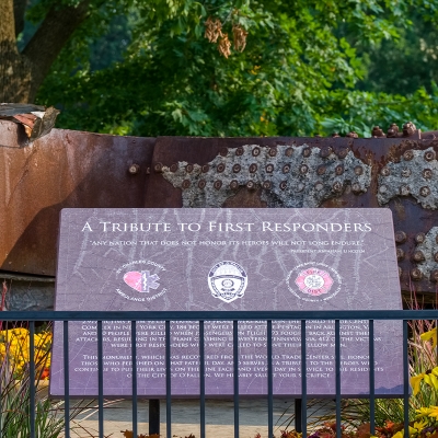 The memorial stands as a permanent tribute to first responders