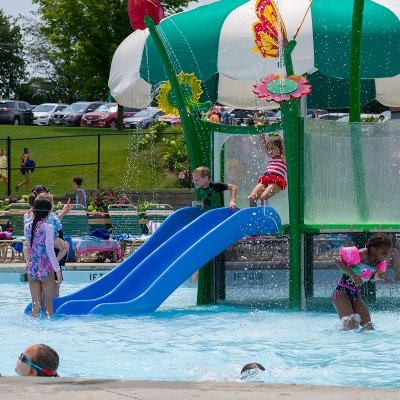 A water play feature for youngsters at Alligator's Creek