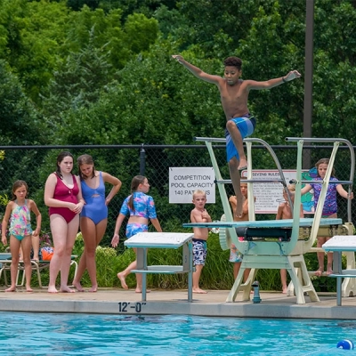 Catch some air on the diving board — but try not to belly-flop!