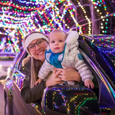 See your family's faces light up under the glowing canopy of Christmas lights.