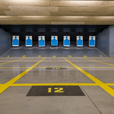 The range is ideal for practicing with a variety of firearms