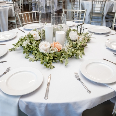 Complimentary table and chair setup helps you put the finishing touches on your event.
