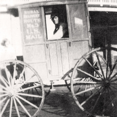 Omer Dames' mail wagon was restored and is on display at City Hall.