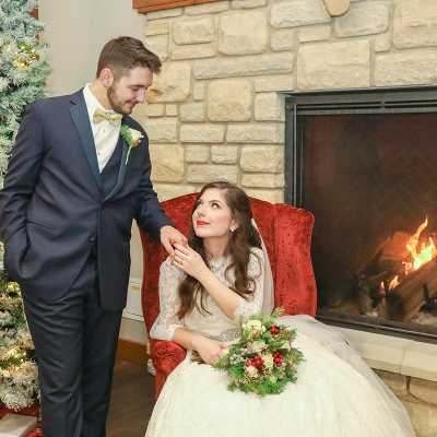 The indoor/outdoor fireplace is a popular feature at O'Day Lodge.