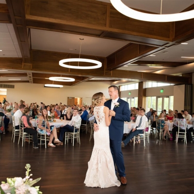 Father and bride share a dance at O'Day Lodge